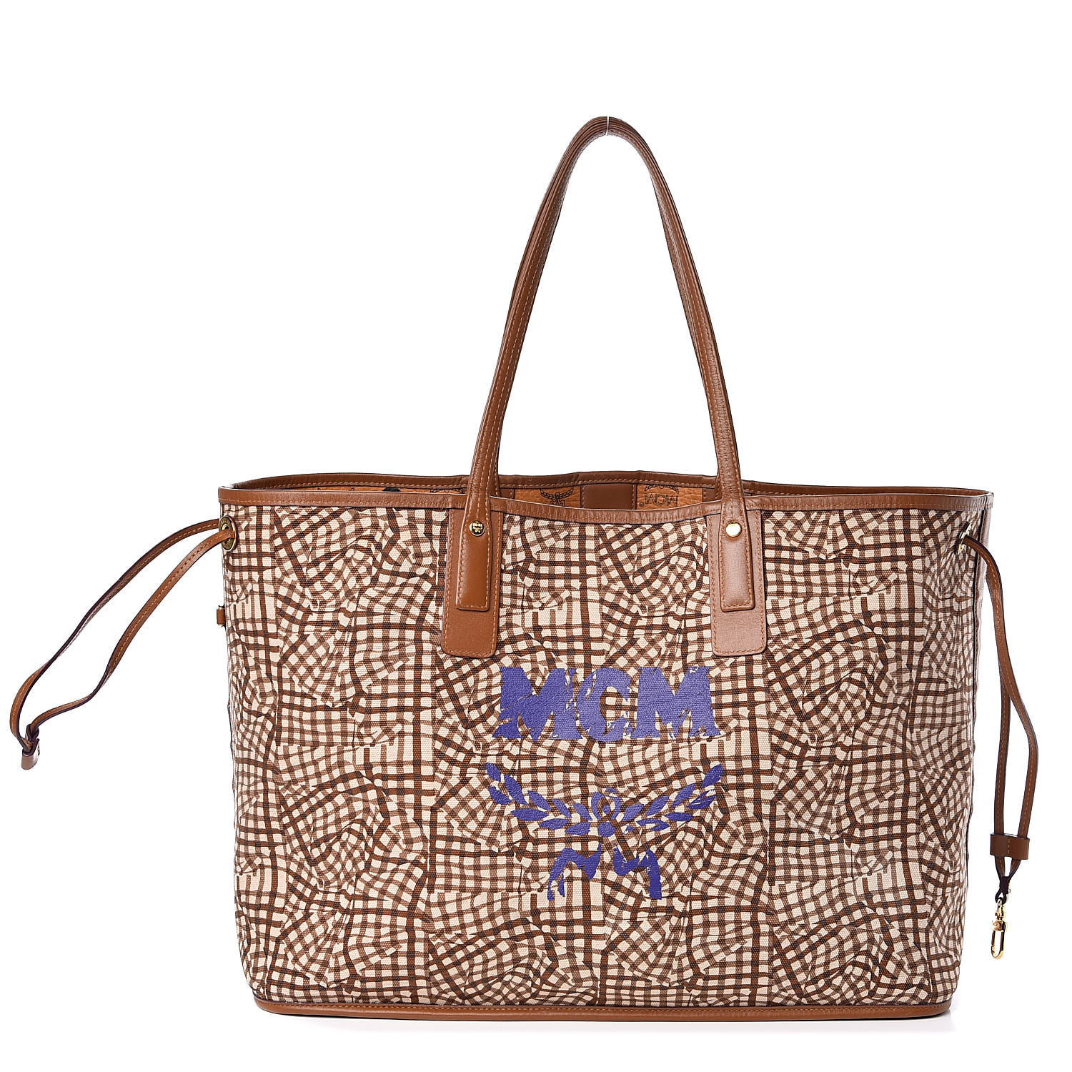 mcm liz large shopper bag cognac