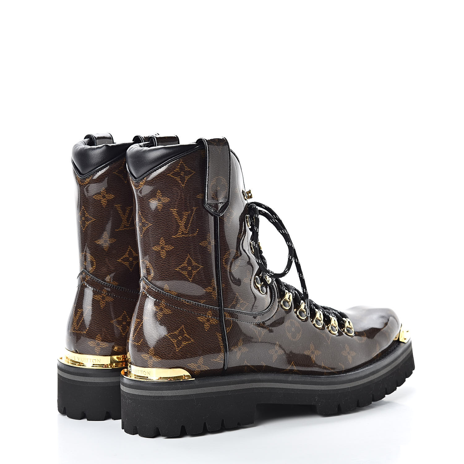 LOUIS VUITTON Monogram Glaze Mens Outland Ankle Boots 9 Black 507252