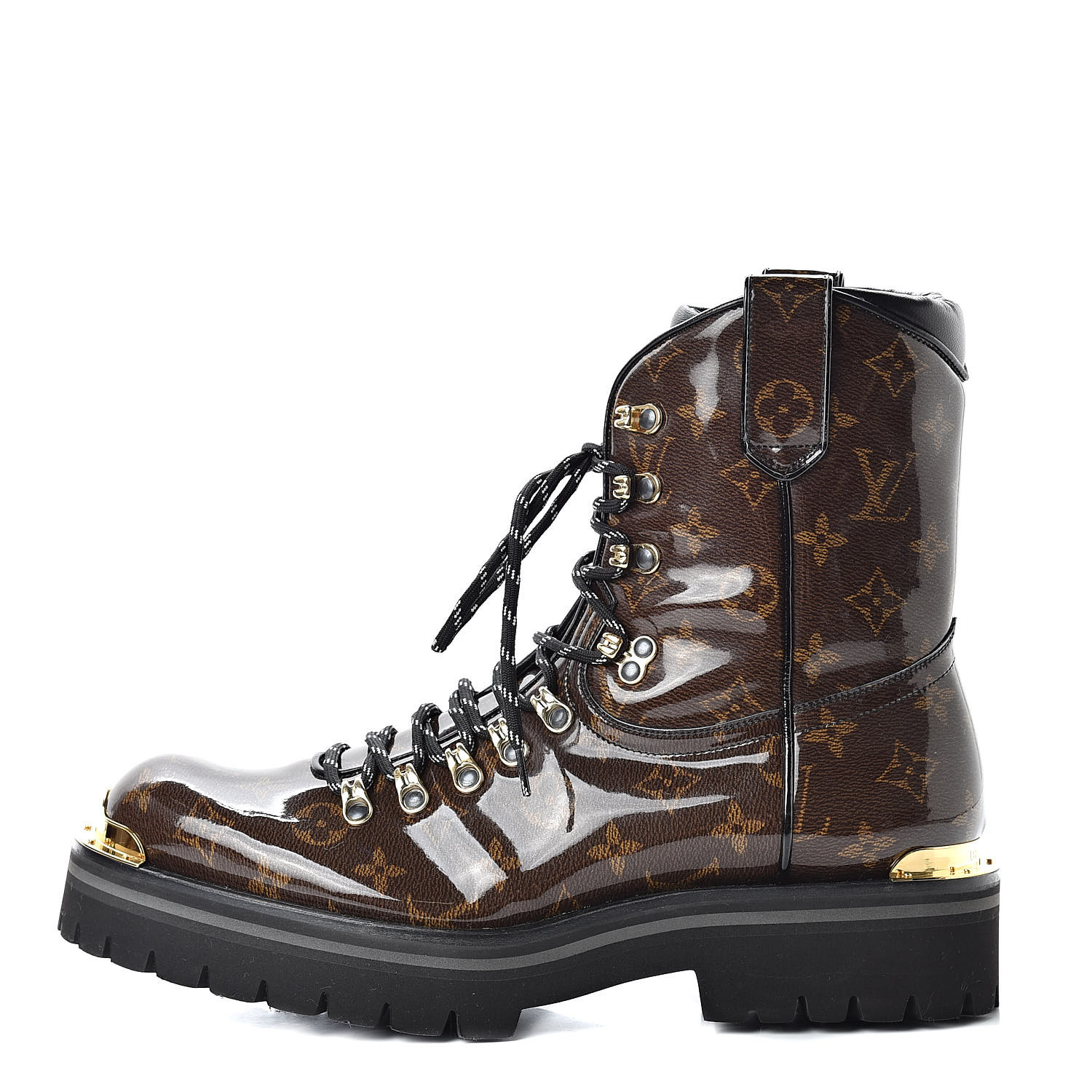 LOUIS VUITTON Monogram Glaze Mens Outland Ankle Boots 9 Black 507252