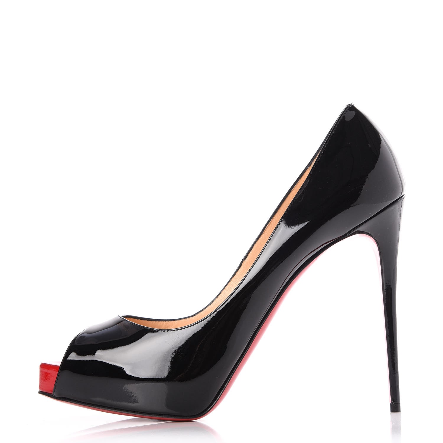 louboutin black patent peep toe