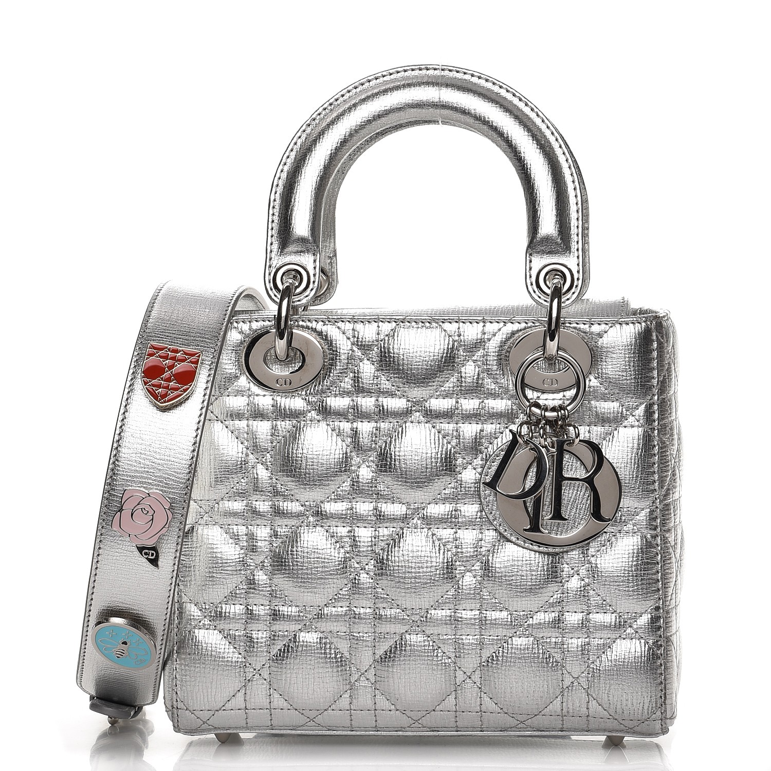 dior lady bag silver