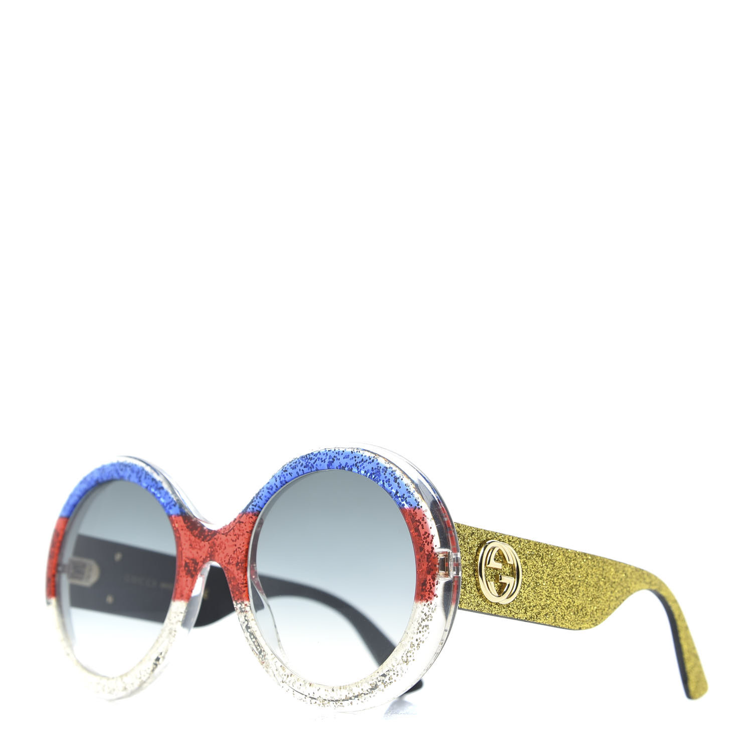 gucci round blue sunglasses