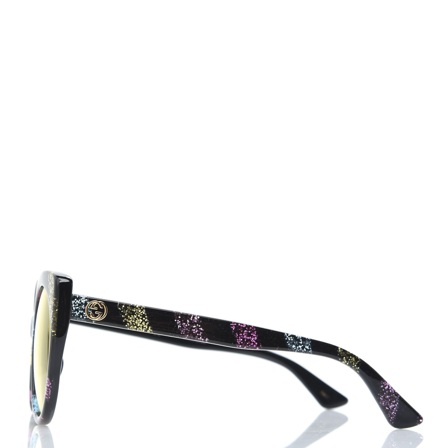 gucci cat eye glitter acetate sunglasses