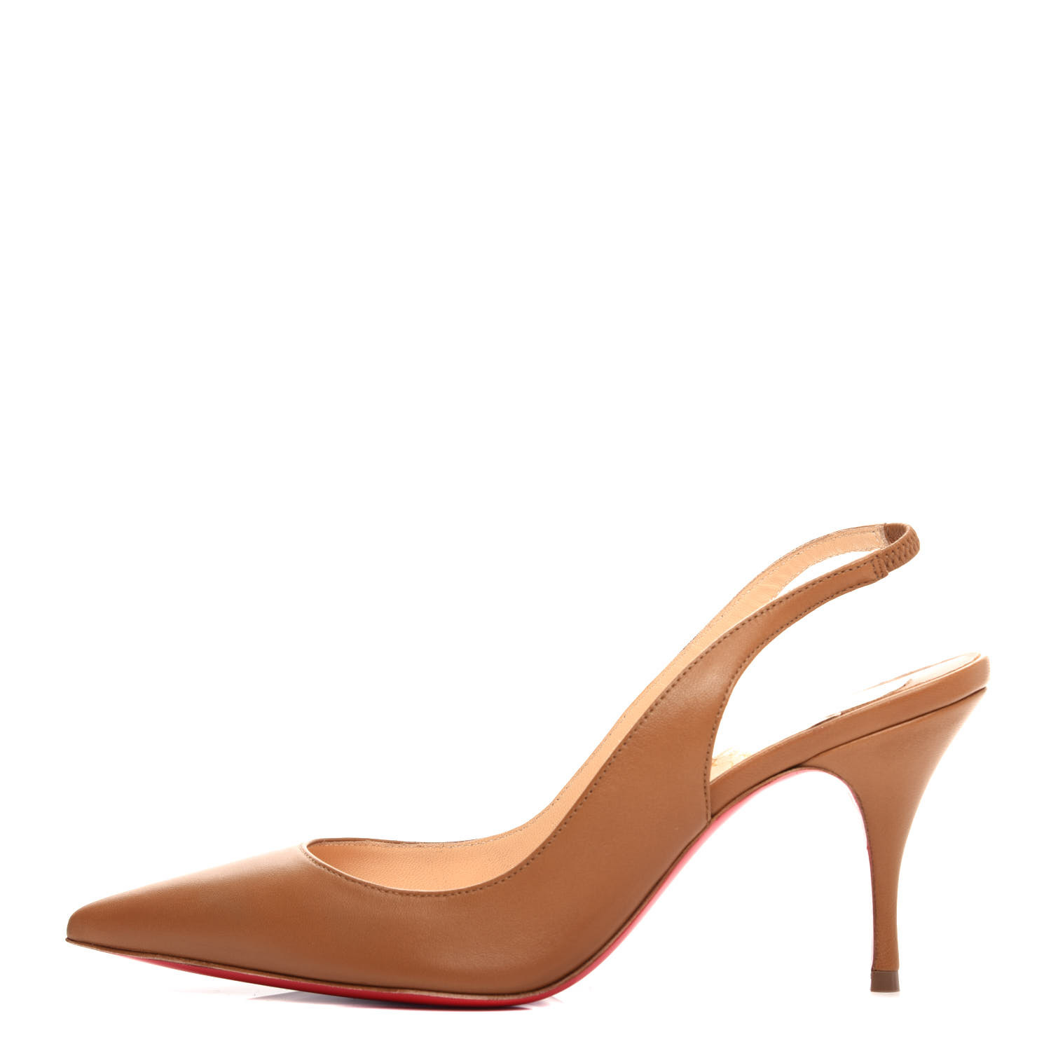 CHRISTIAN LOUBOUTIN Nappa Clare 80 Slingback Pumps 35 Cafe Creme 689700 ...