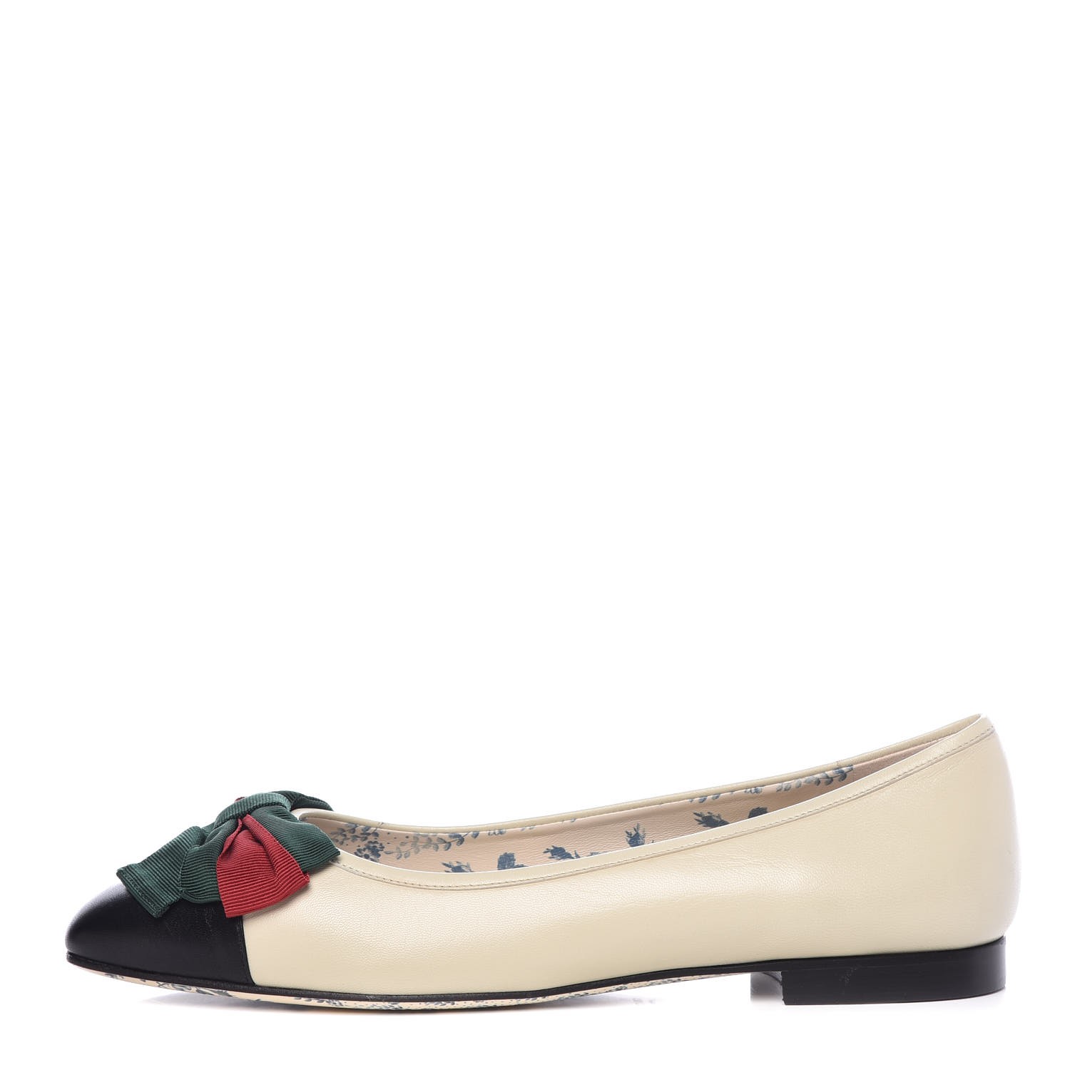 gucci suede ballet flat with web bow