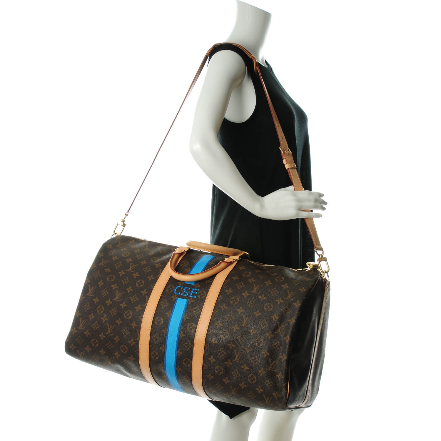 LOUIS VUITTON Monogram My LV Heritage Keepall Bandouliere 55 Bleu Clair Bleu De France 140739