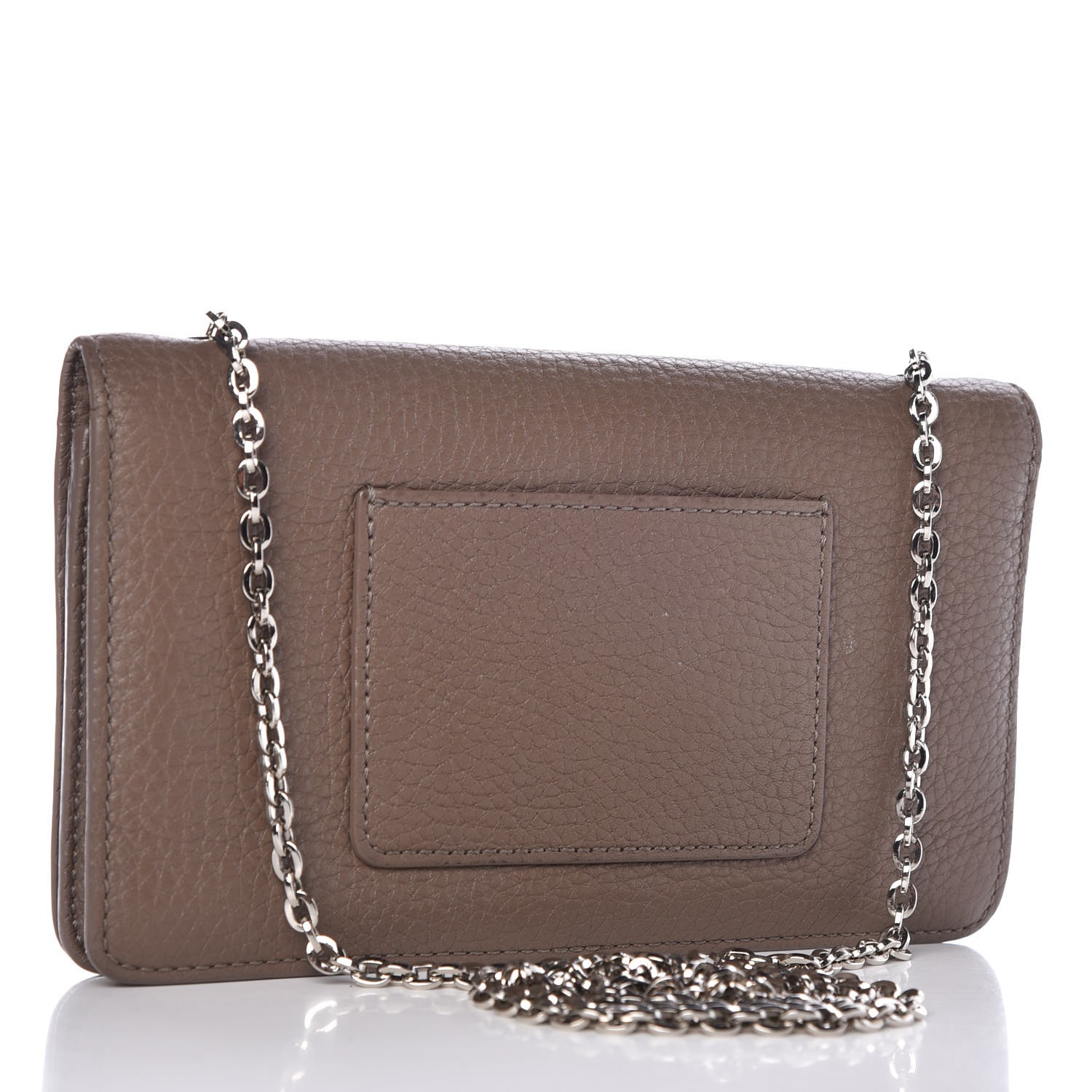 MULBERRY Grainy Print Bayswater Clutch Wallet Taupe 340458