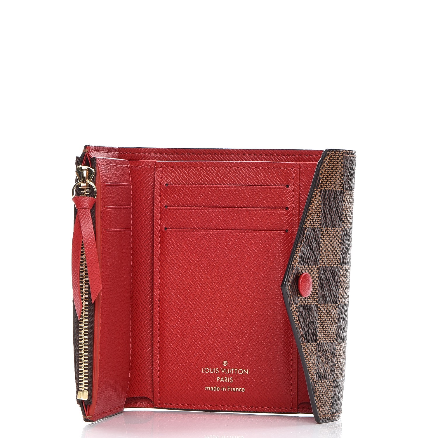 LOUIS VUITTON Damier Ebene Victorine Wallet Red 220795