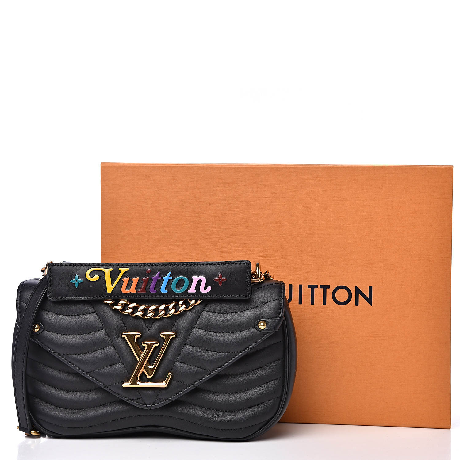 louis vuitton calfskin new wave chain mm black