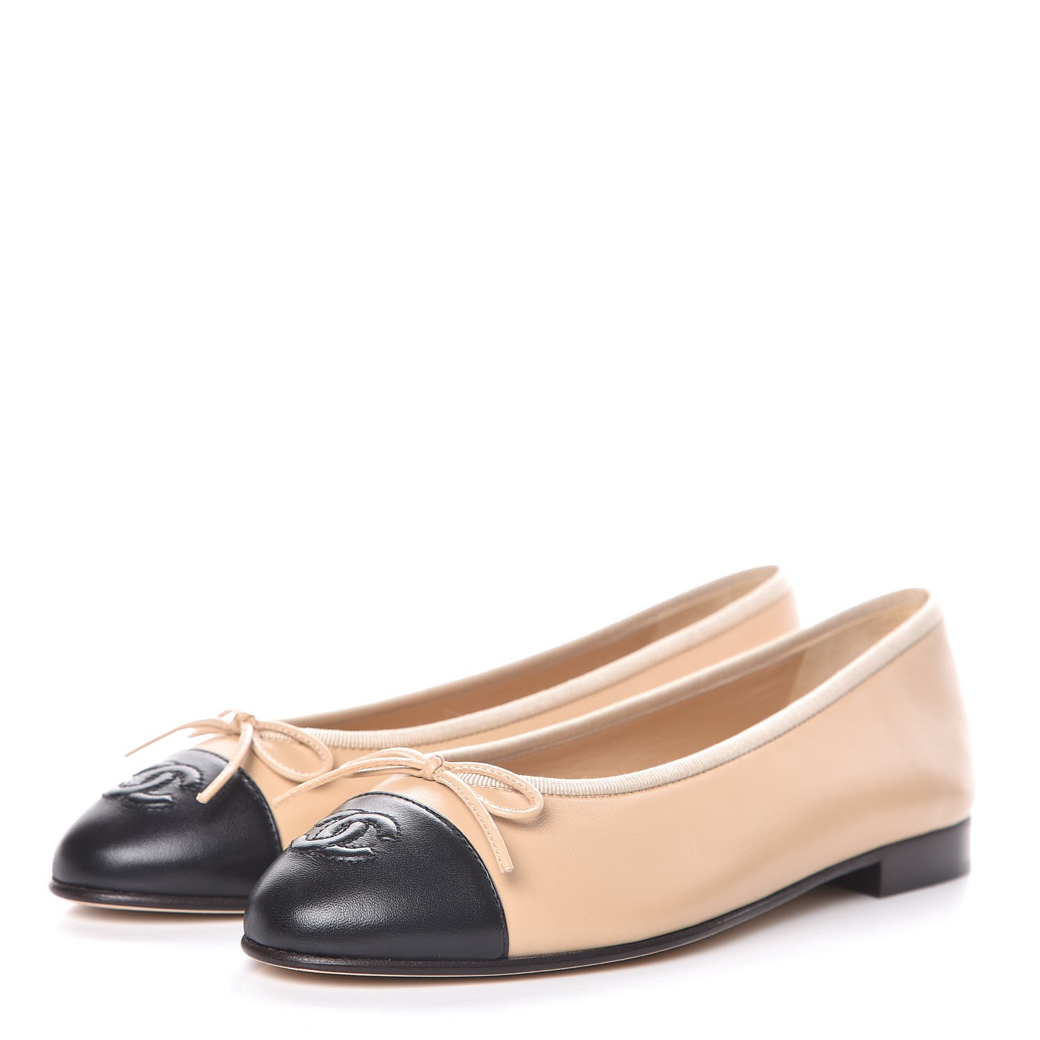 chanel flats cap toe