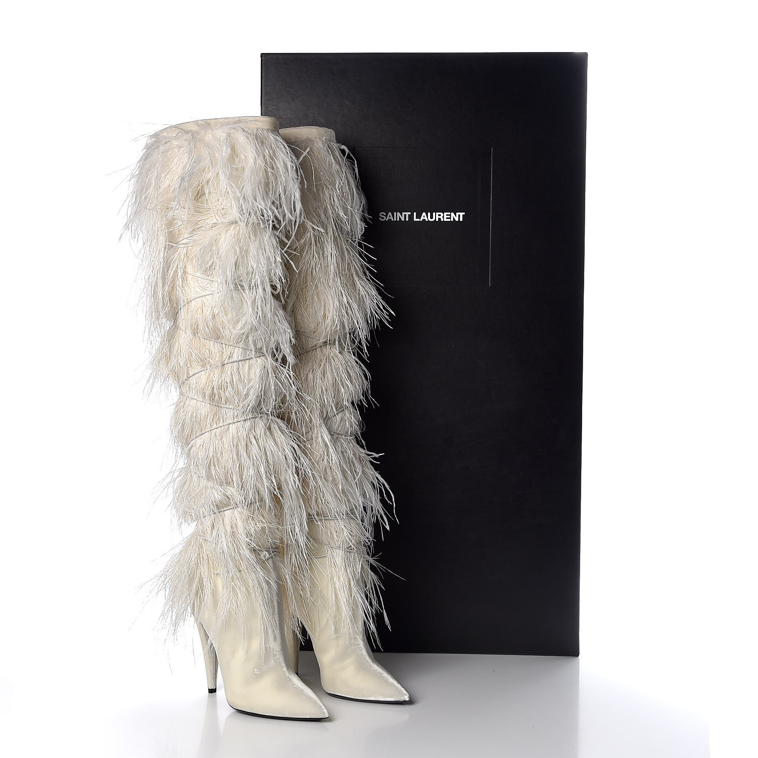 saint laurent feather boots