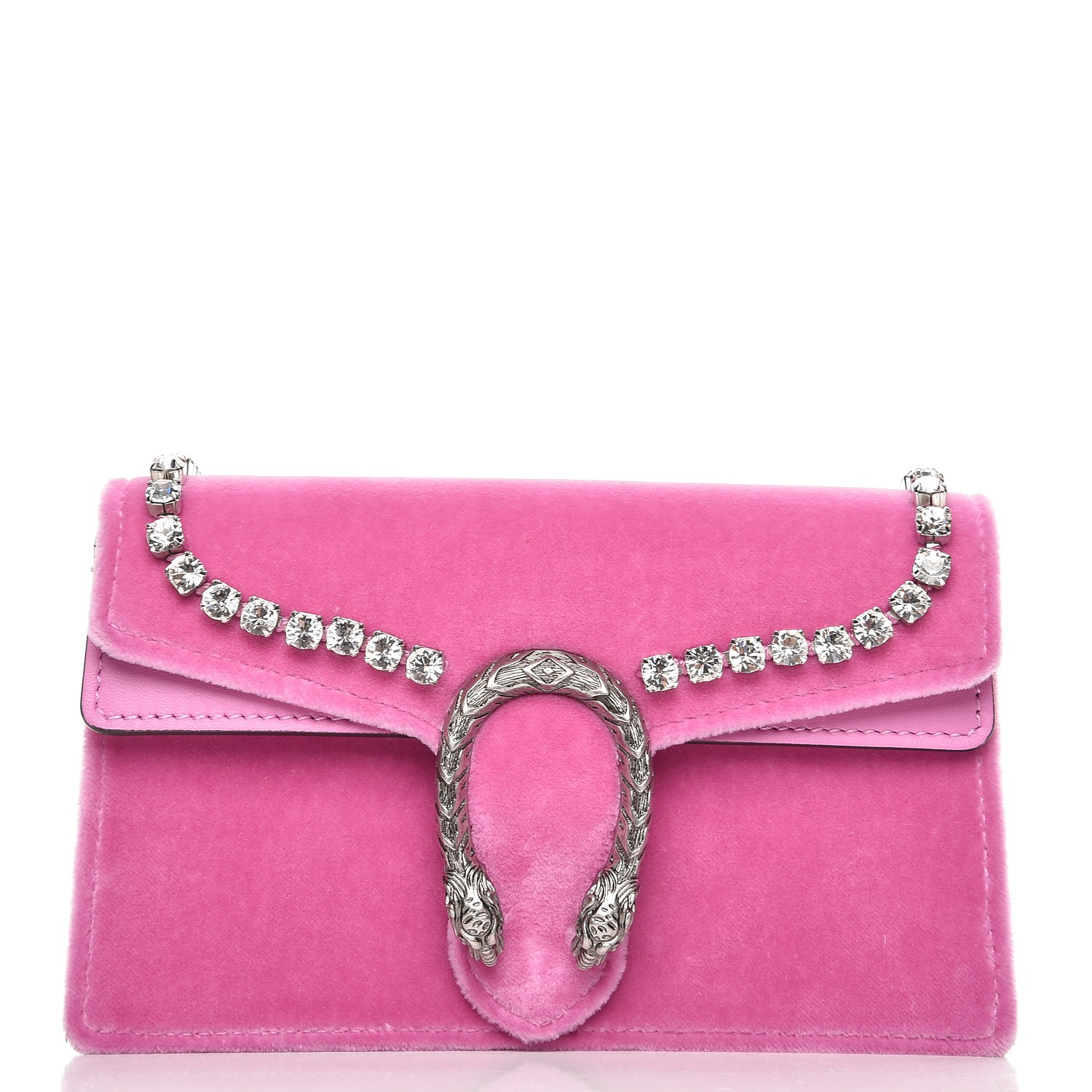 GUCCI Velvet Crystal Super Mini Dionysus Bag Pink 225968