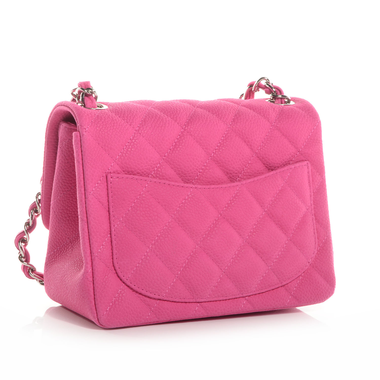 CHANEL Iridescent Caviar Quilted Mini Square Flap Pink 68073