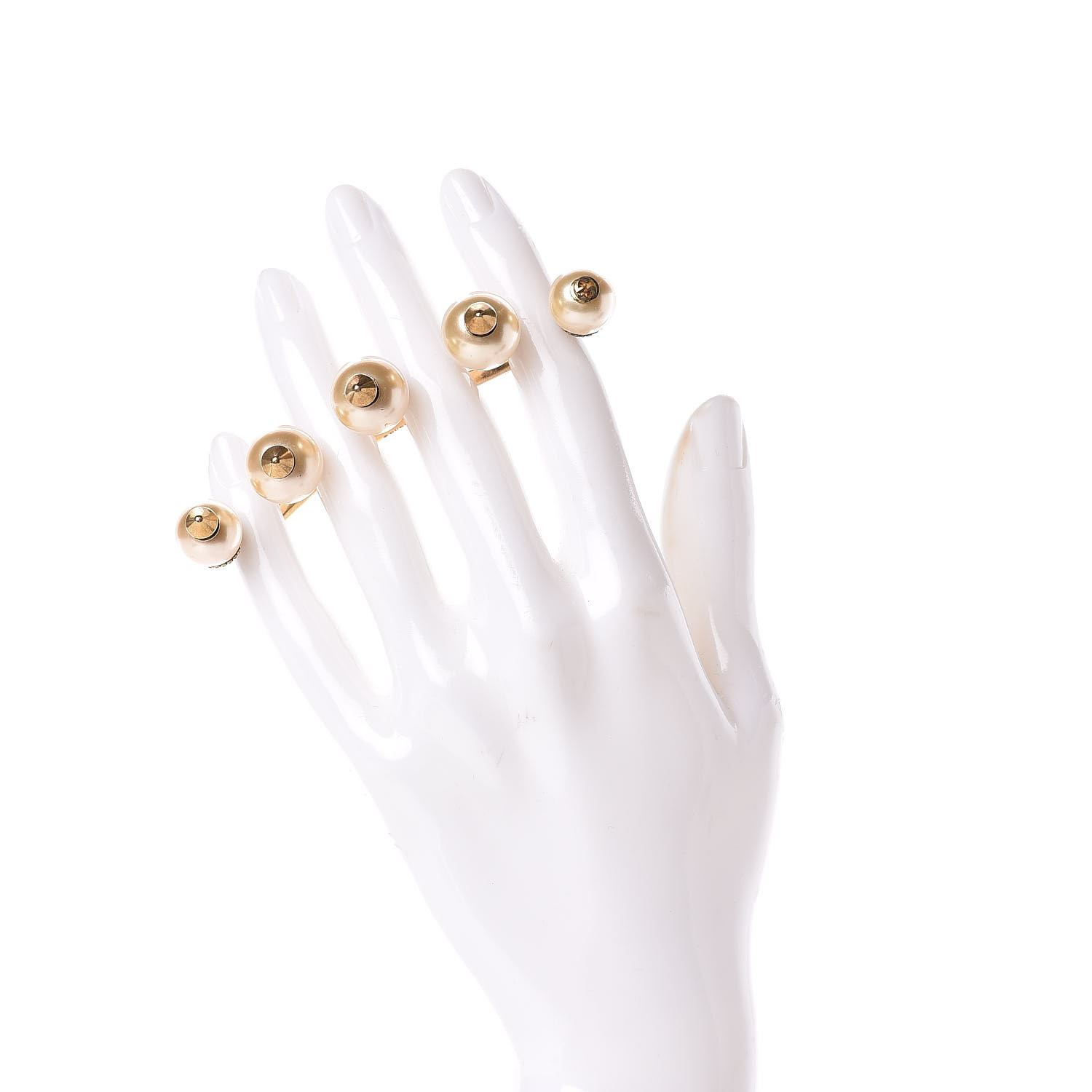 GUCCI Metal Pearl Multi-Finger Ring 