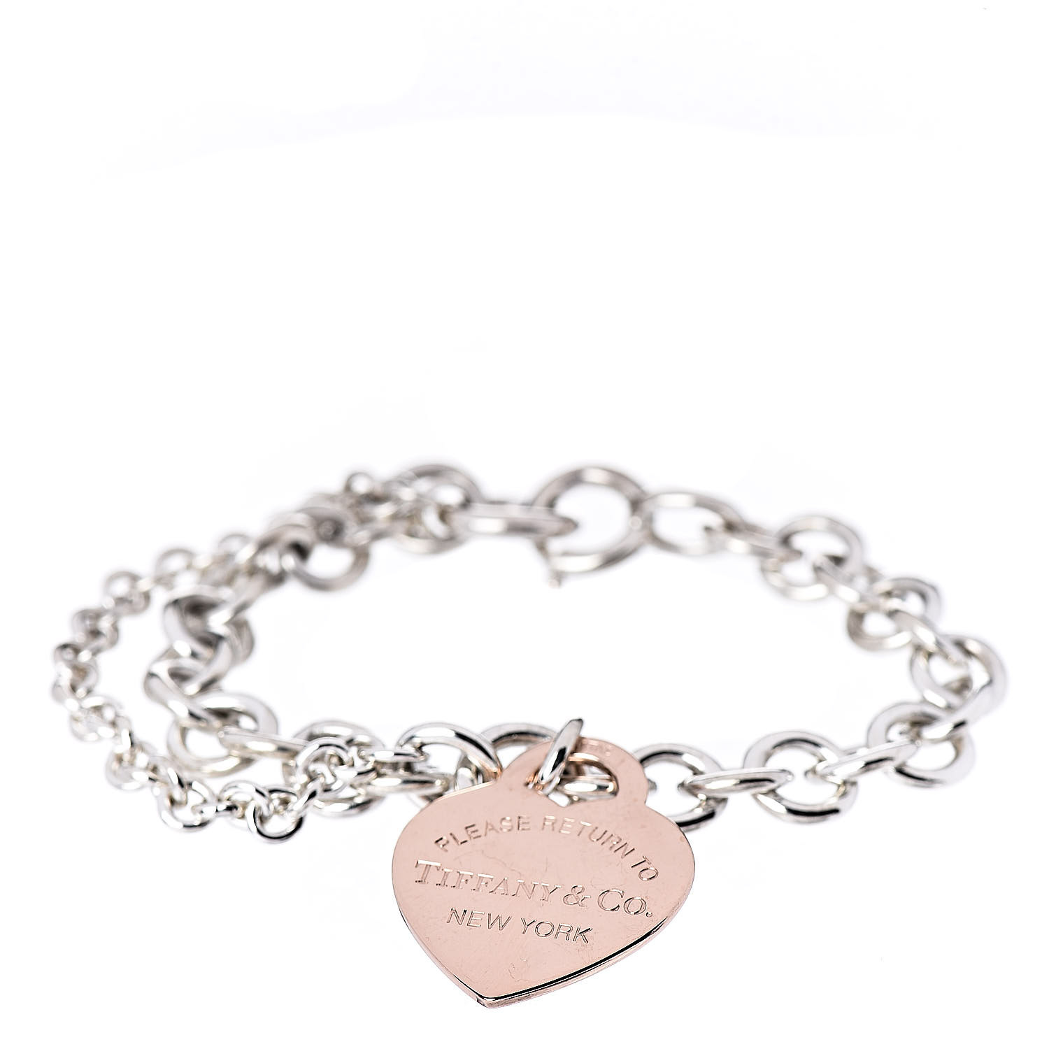tiffany double chain heart tag bracelet