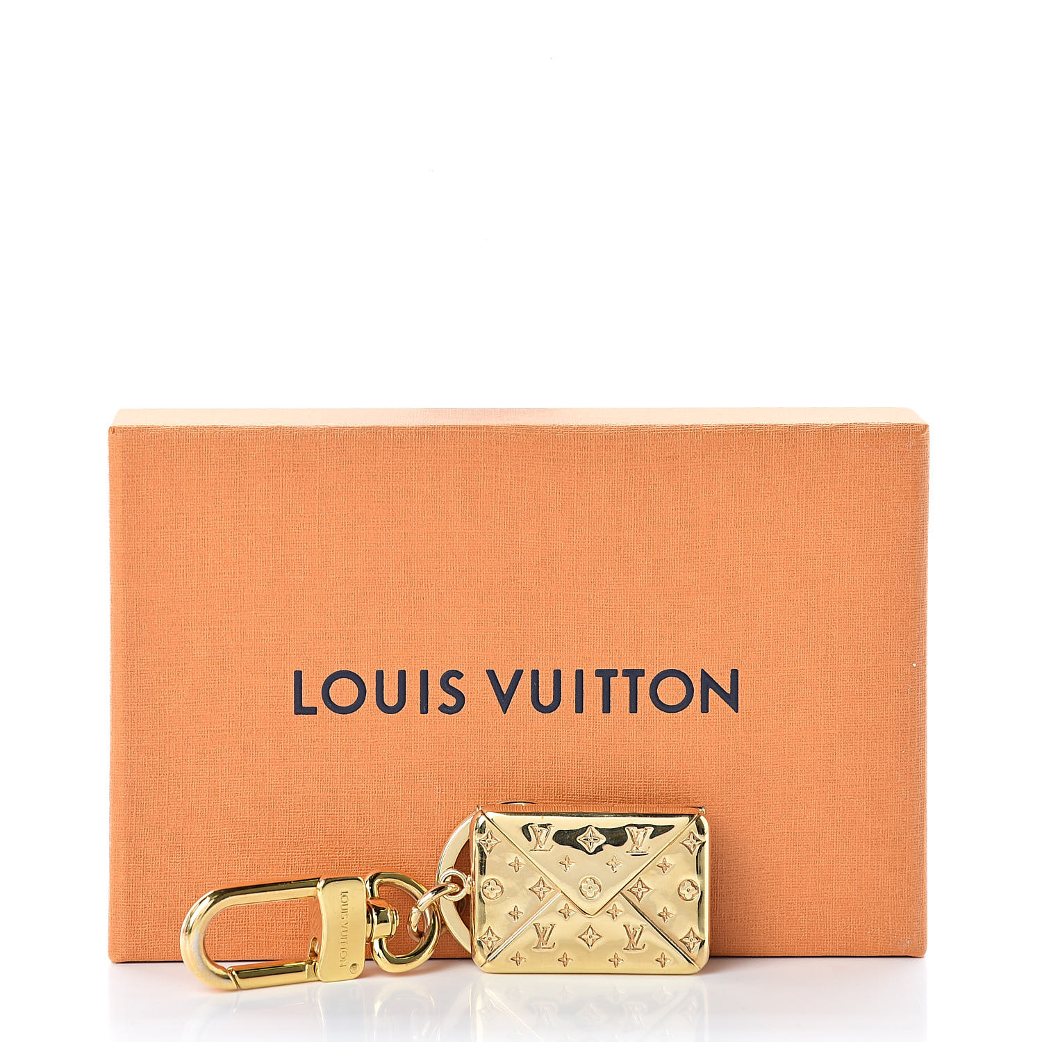 LOUIS VUITTON Love Note Envelope Bag Charm Key Holder Gold 498651