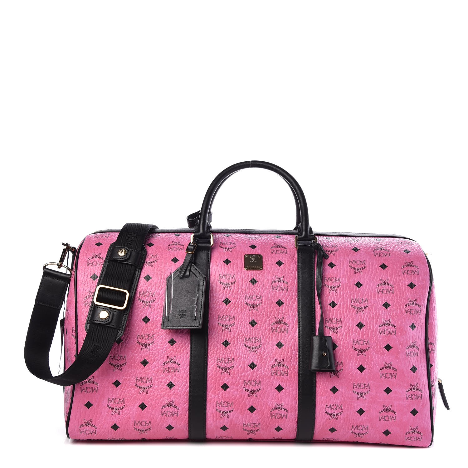 large pink mcm bag