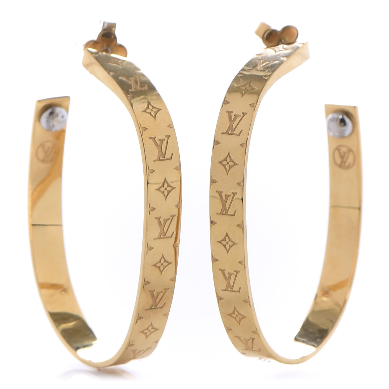 Louis Vuitton Nanogram Hoop Earrings - Gold-Tone Metal Hoop, Earrings -  LOU85441