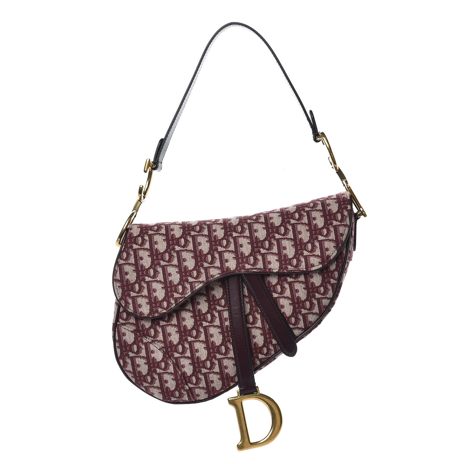 dior burgundy saddle bag