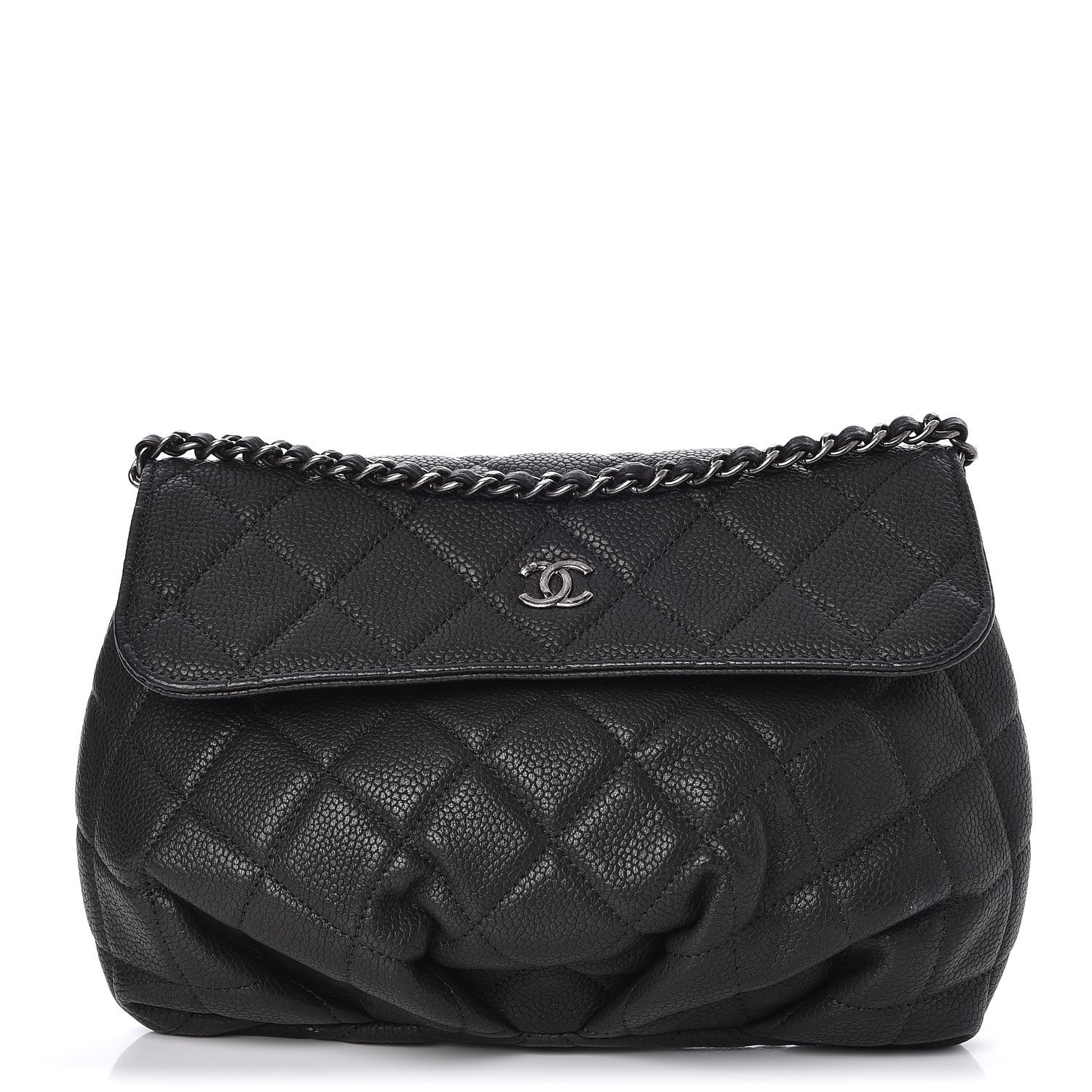 CHANEL Caviar Quilted Crossbody Bag Black 254209