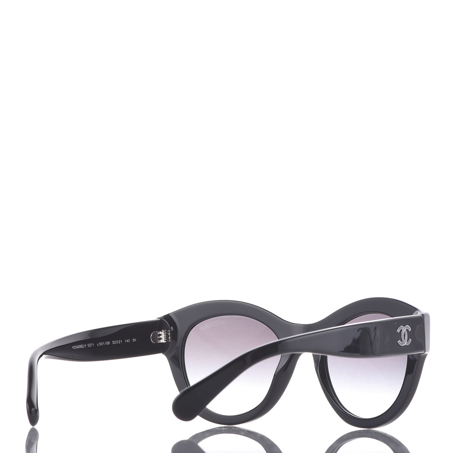 CHANEL Acetate Butterfly Sunglasses 5371 Black 343000