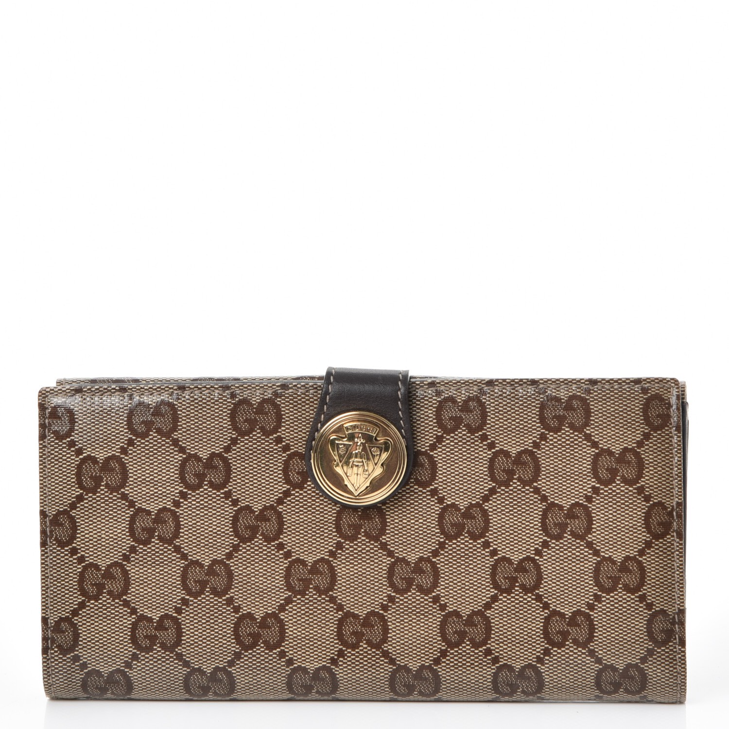 GUCCI Crystal Monogram Hysteria Continental Wallet Brown 238902