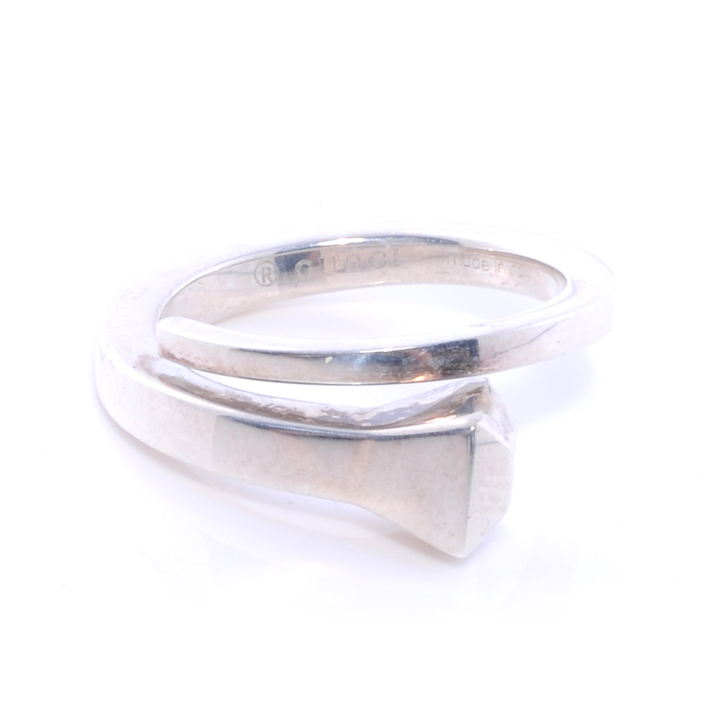 GUCCI Silver Chiodo Nail Ring 6.75 