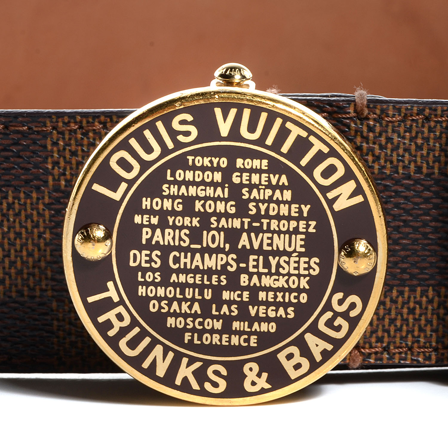 LOUIS VUITTON Damier Ebene Trunks and Bags Belt 80 32 79501