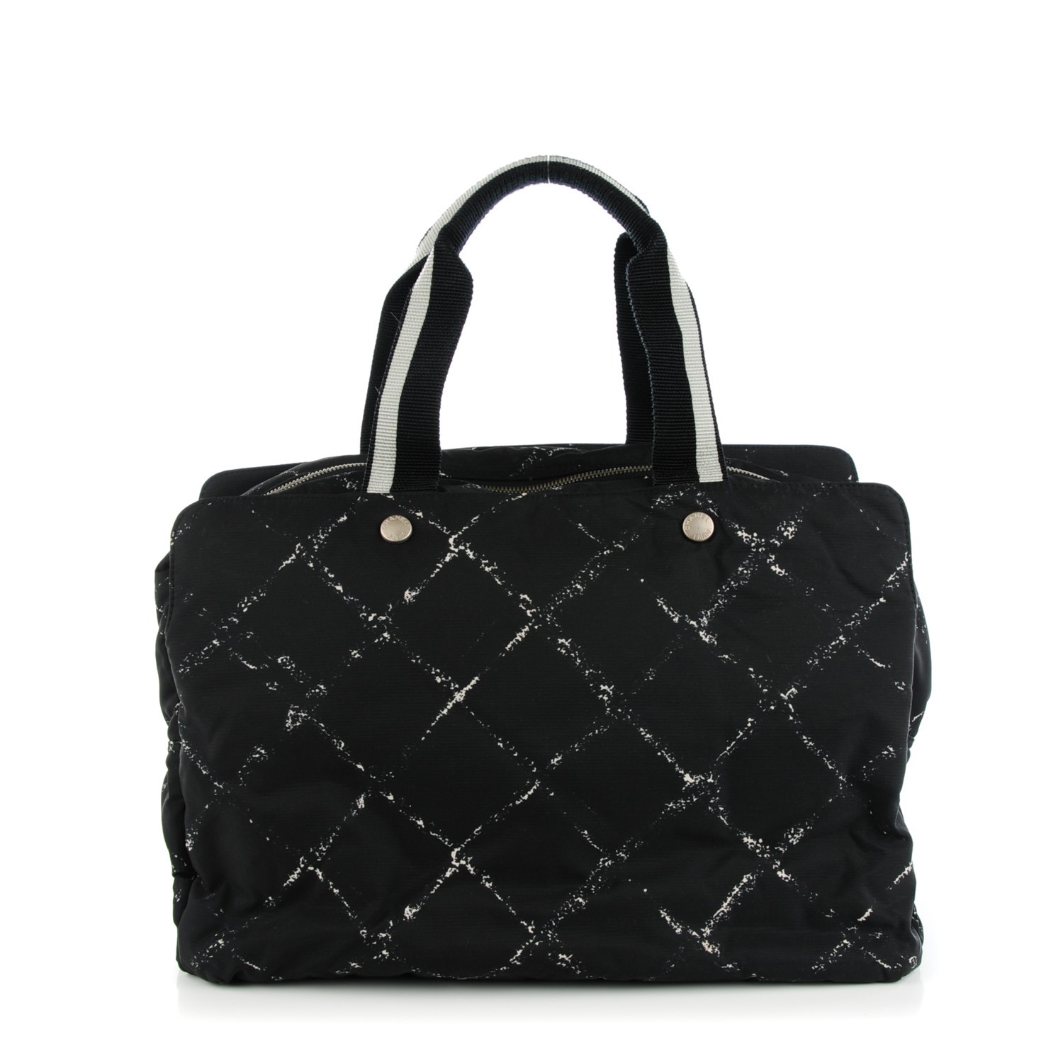 CHANEL Nylon Travel Duffel Bag Black 131274 | FASHIONPHILE