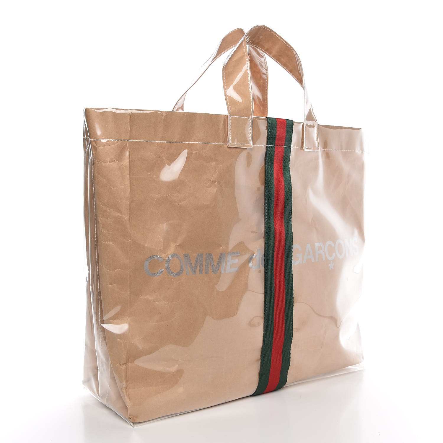 gucci x comme des garcons tote plastic clear