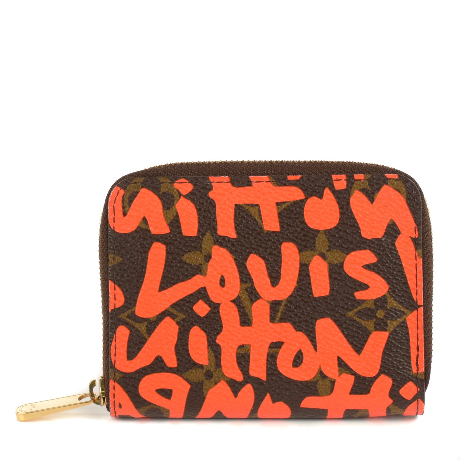 LOUIS VUITTON Monogram Graffiti Zippy Coin Purse Wallet Orange 113958