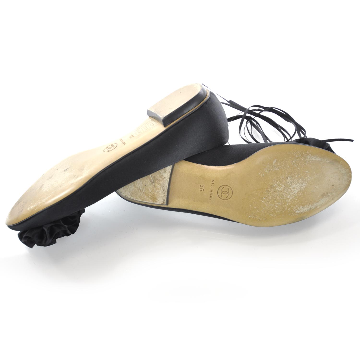 chanel camellia ballet flats