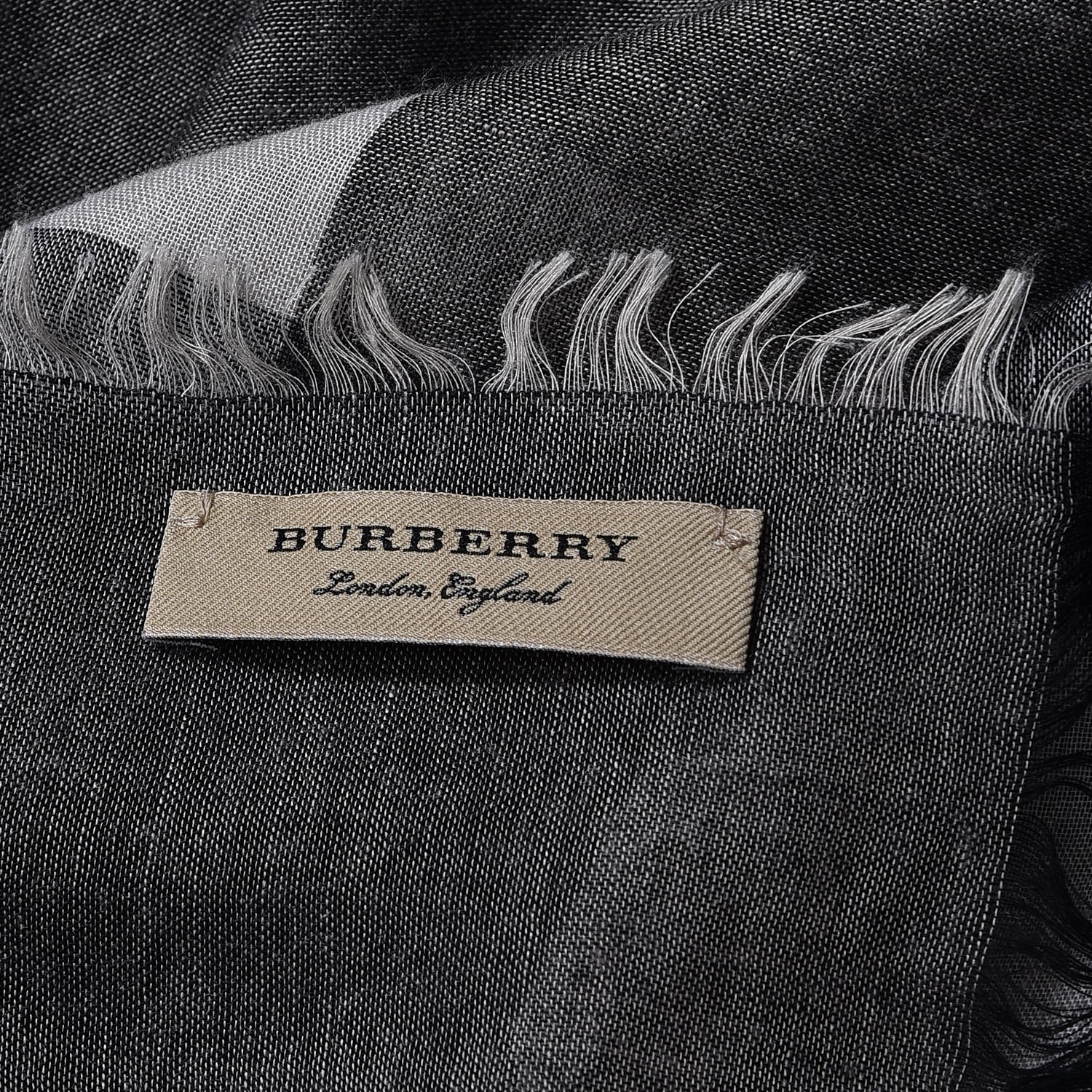 BURBERRY Modal Wool Giant Check Scarf Dark Trench 241289