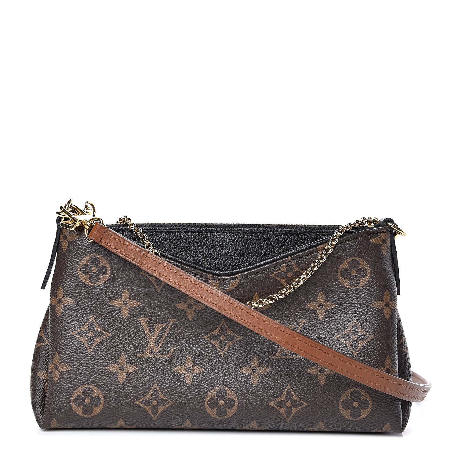 LOUIS VUITTON Monogram Pallas Clutch Black 513585