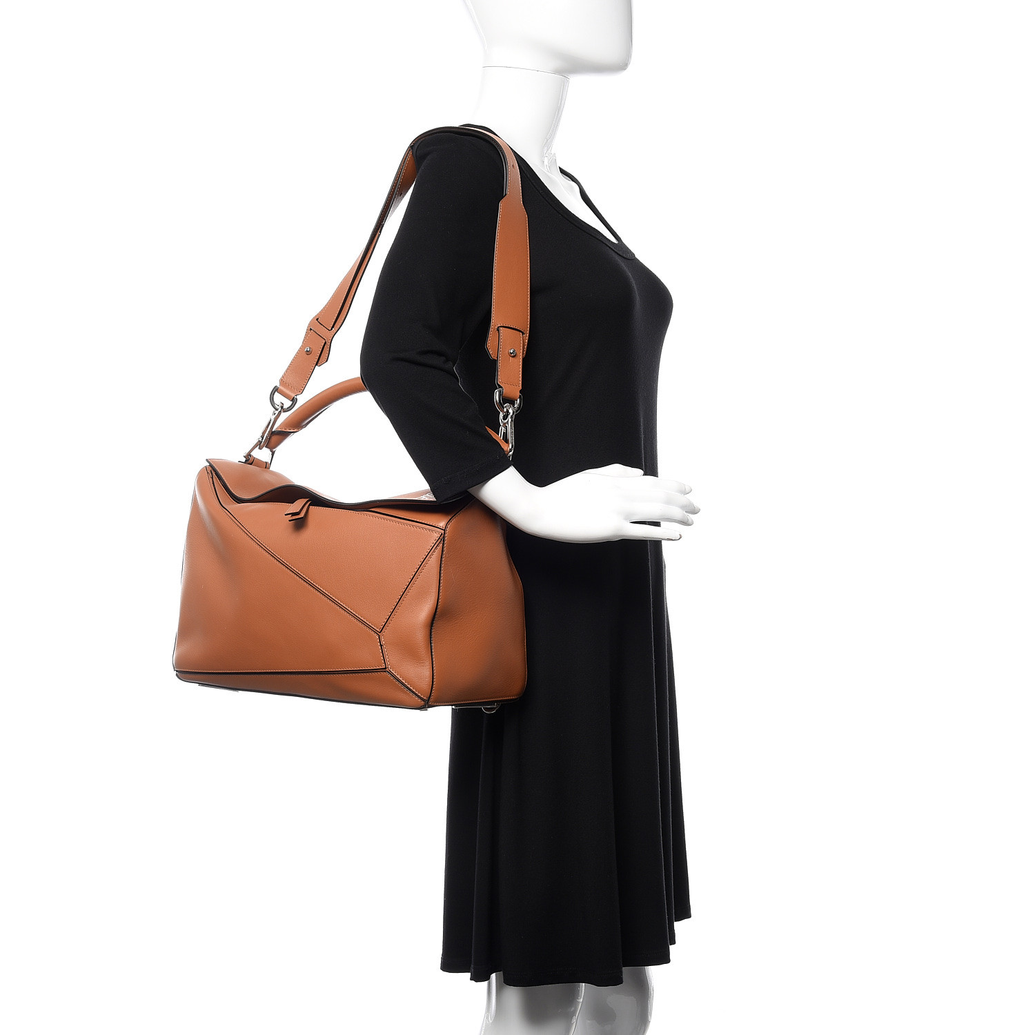 LOEWE Calfskin Large Puzzle Bag Tan 