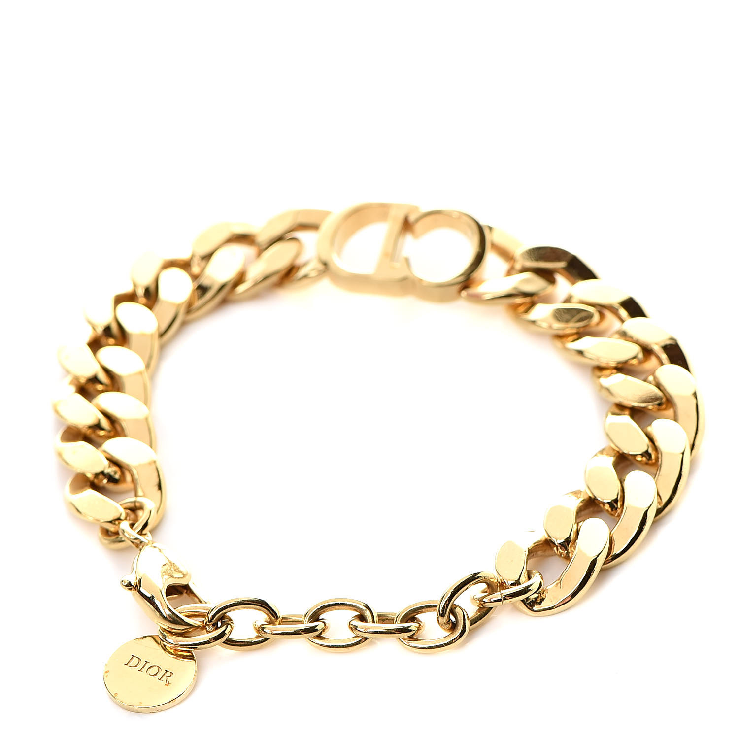 CHRISTIAN DIOR Brass CD Icon Chain Bracelet Gold 513421