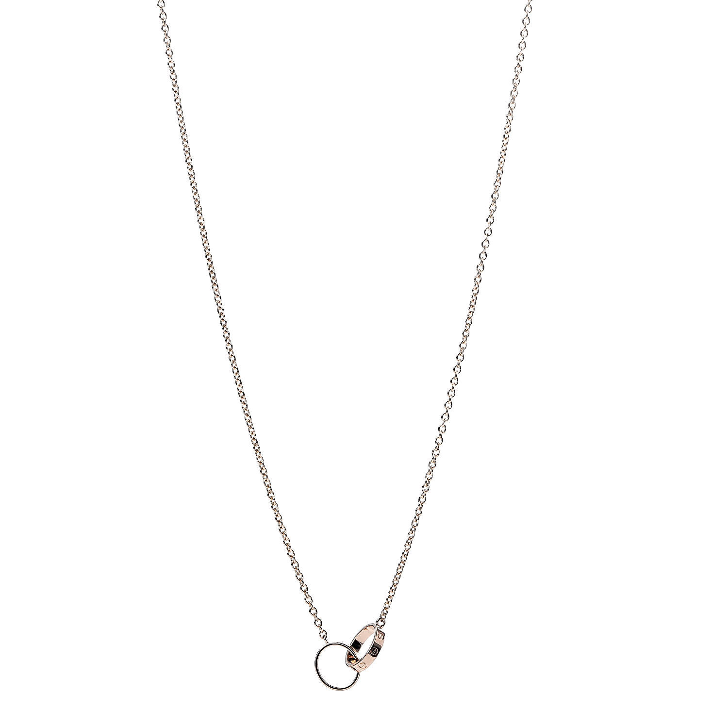 Cartier 18k Pink Gold Interlocking Love Necklace Fashionphile