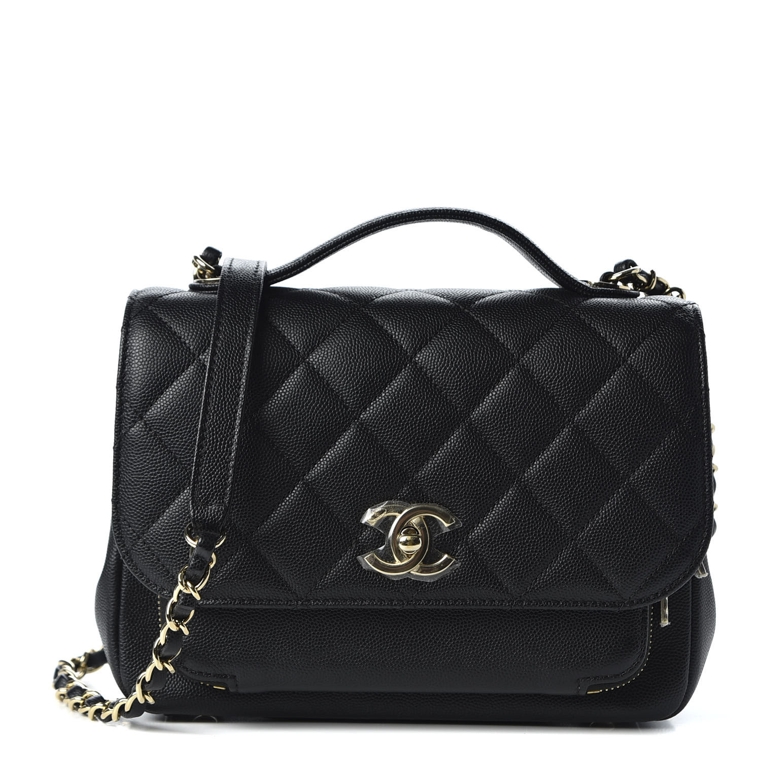chanel caviar quilted medium business affinity flap black