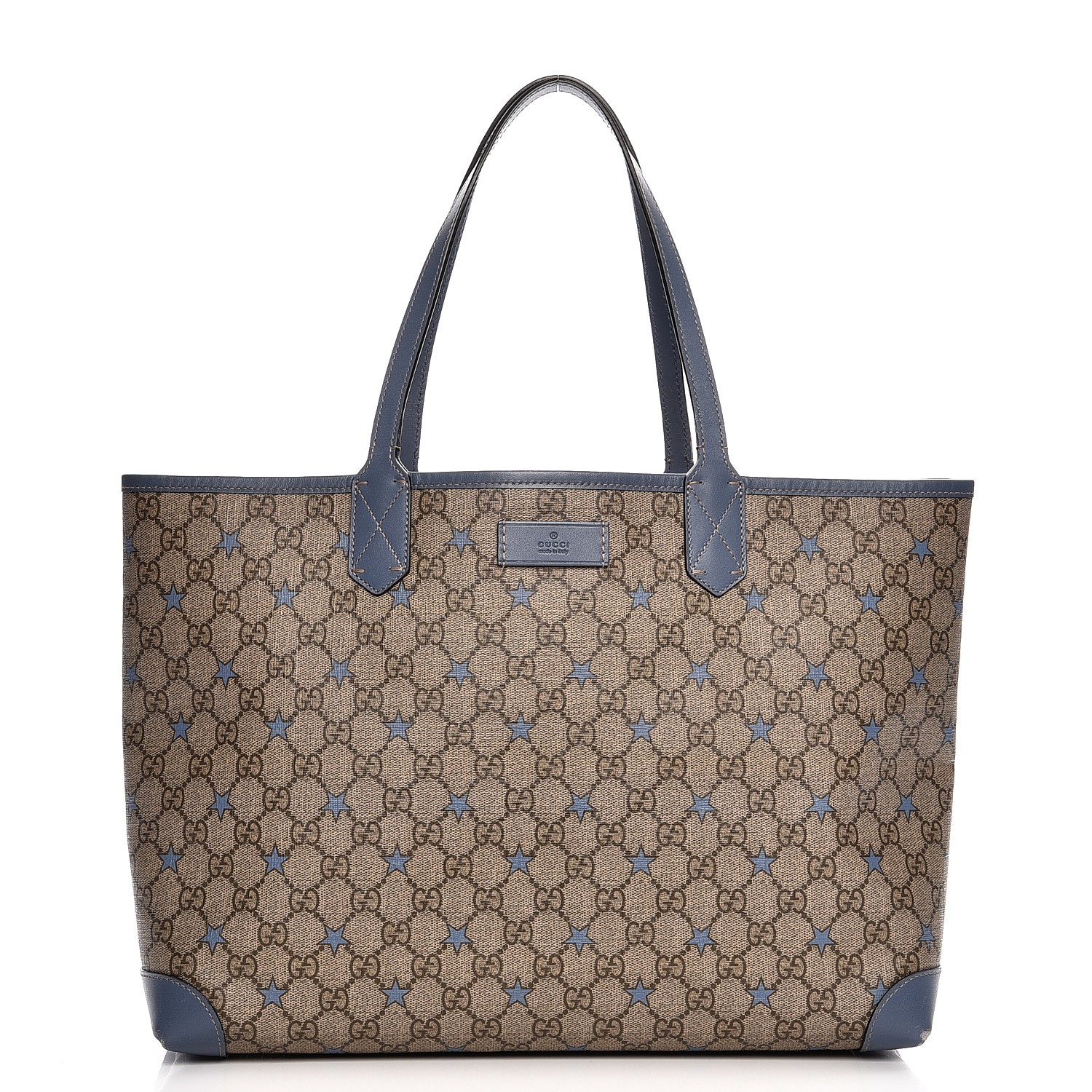 GUCCI GG Supreme Stars Tote Blue 213117 