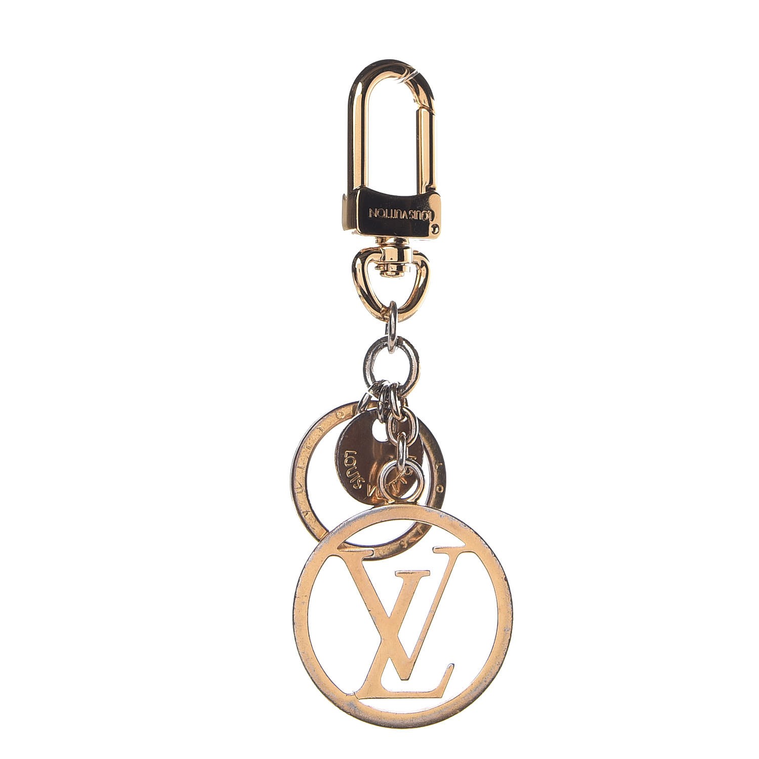 LOUIS VUITTON LV Circle Bag Charm Key Holder Gold 307434