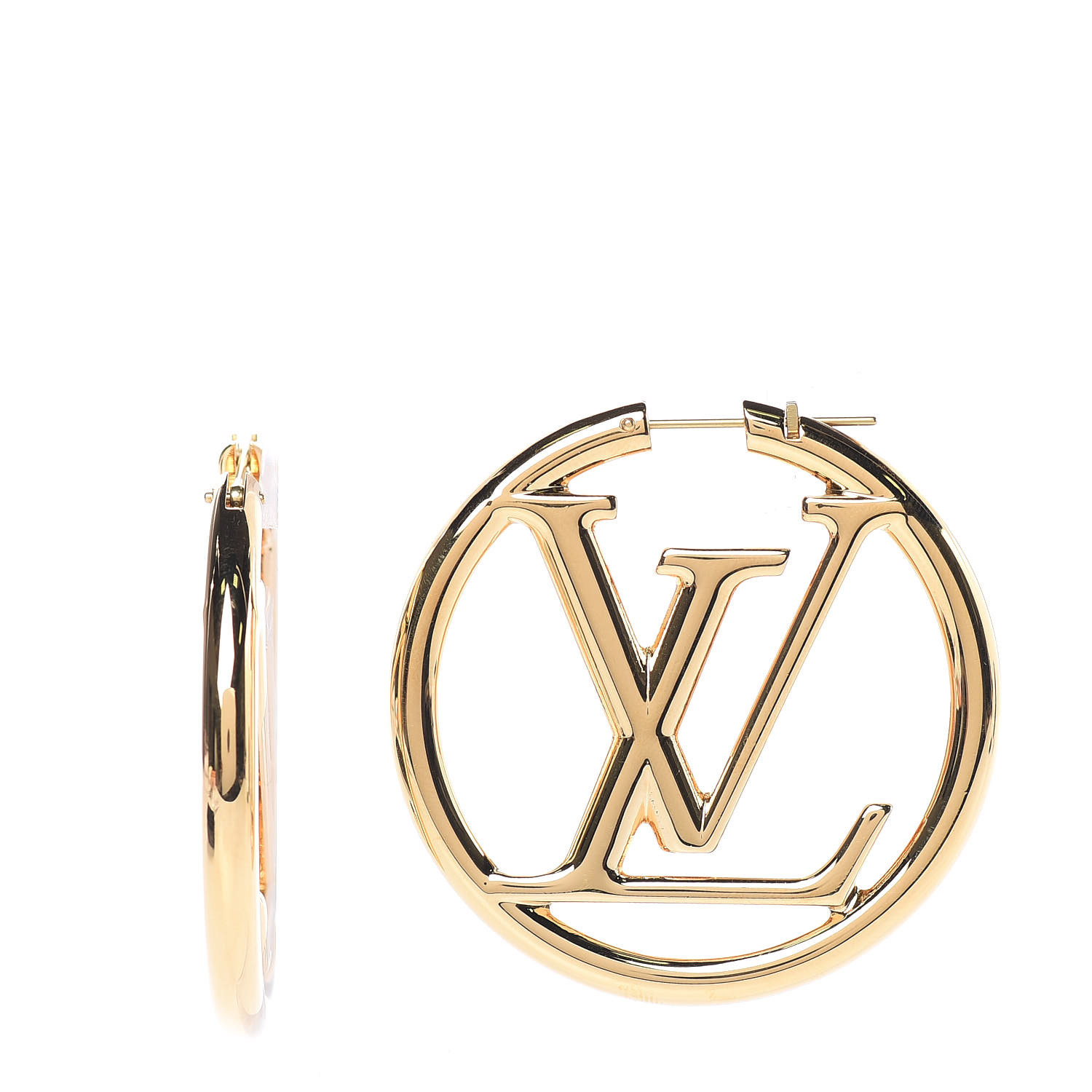 LOUIS VUITTON Louise Hoop Earrings Gold 437541