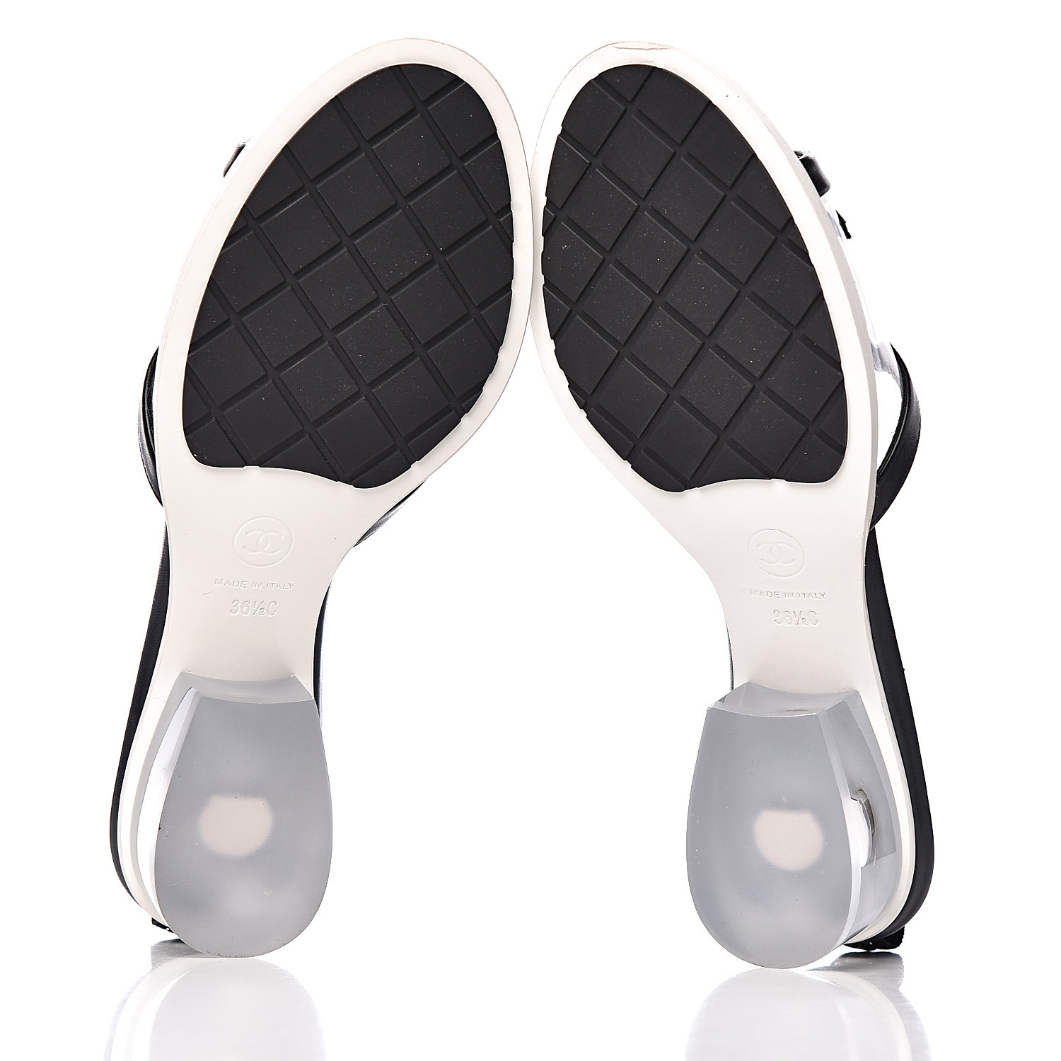 black pvc mules