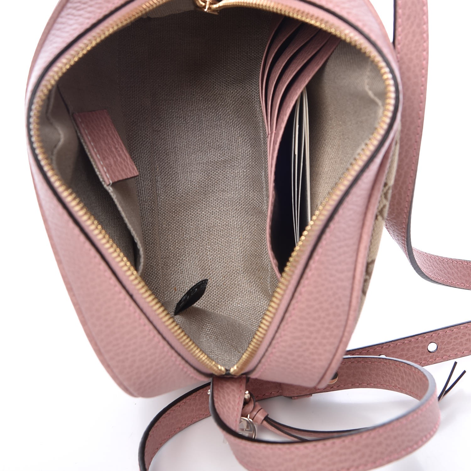 GUCCI Monogram Mini Bree Messenger Bag Pink 340020