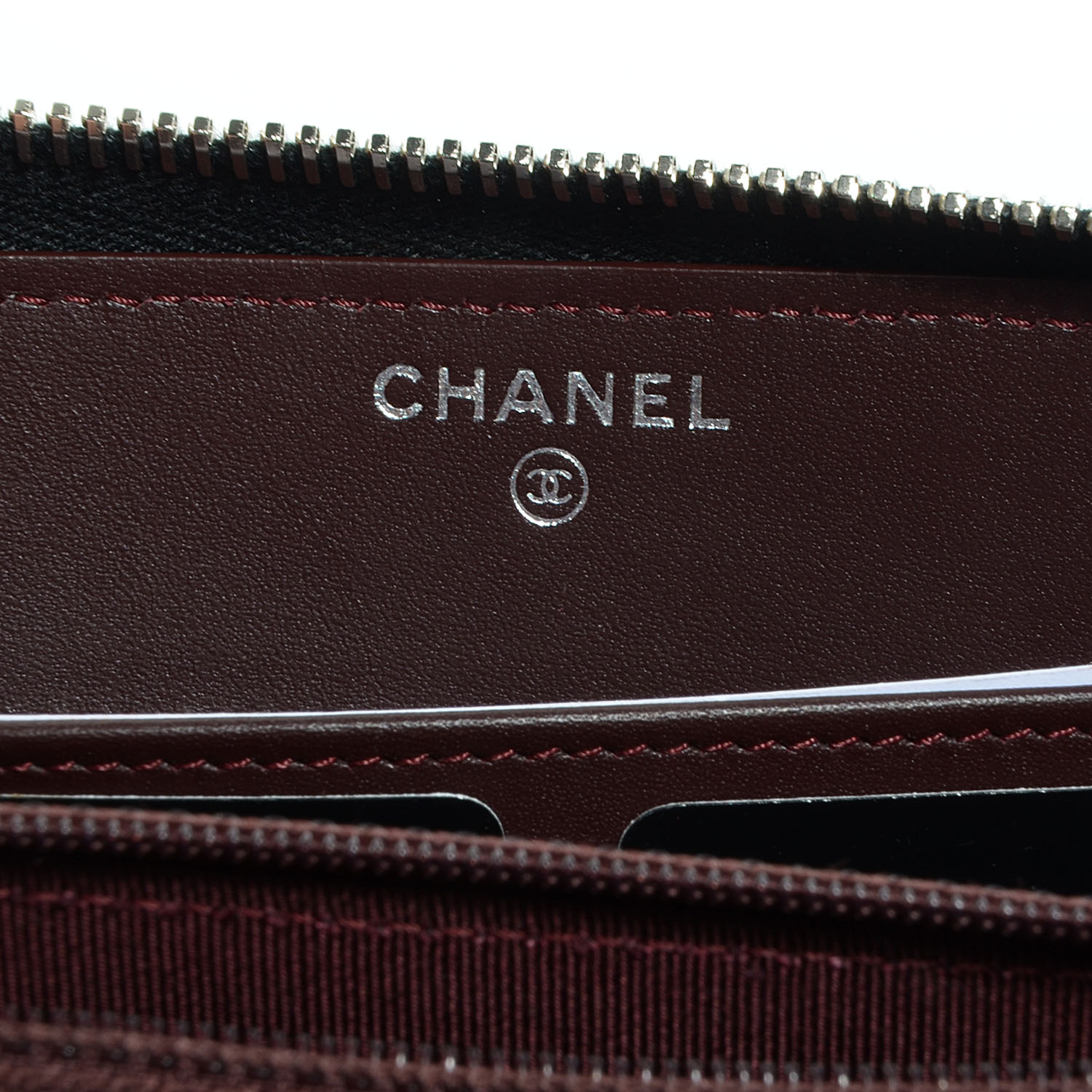 CHANEL Caviar Quilted Zip Around Wallet Black 75686