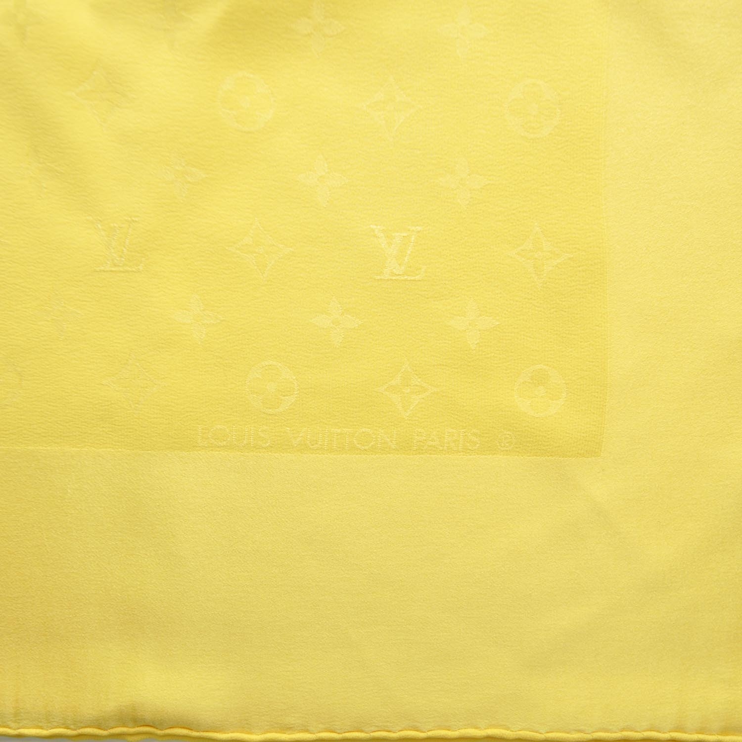 LOUIS VUITTON Silk Monogram Monaco Square Scarf Yellow 22157