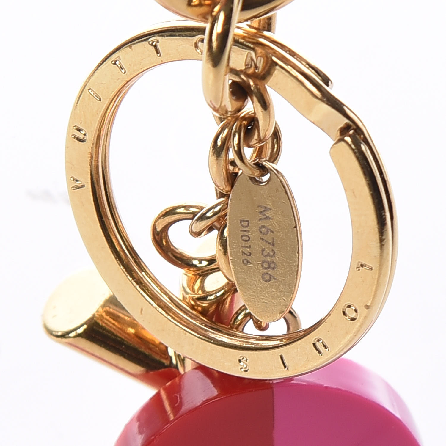 LOUIS VUITTON Flower and V Bag Charm PM Pink 427458