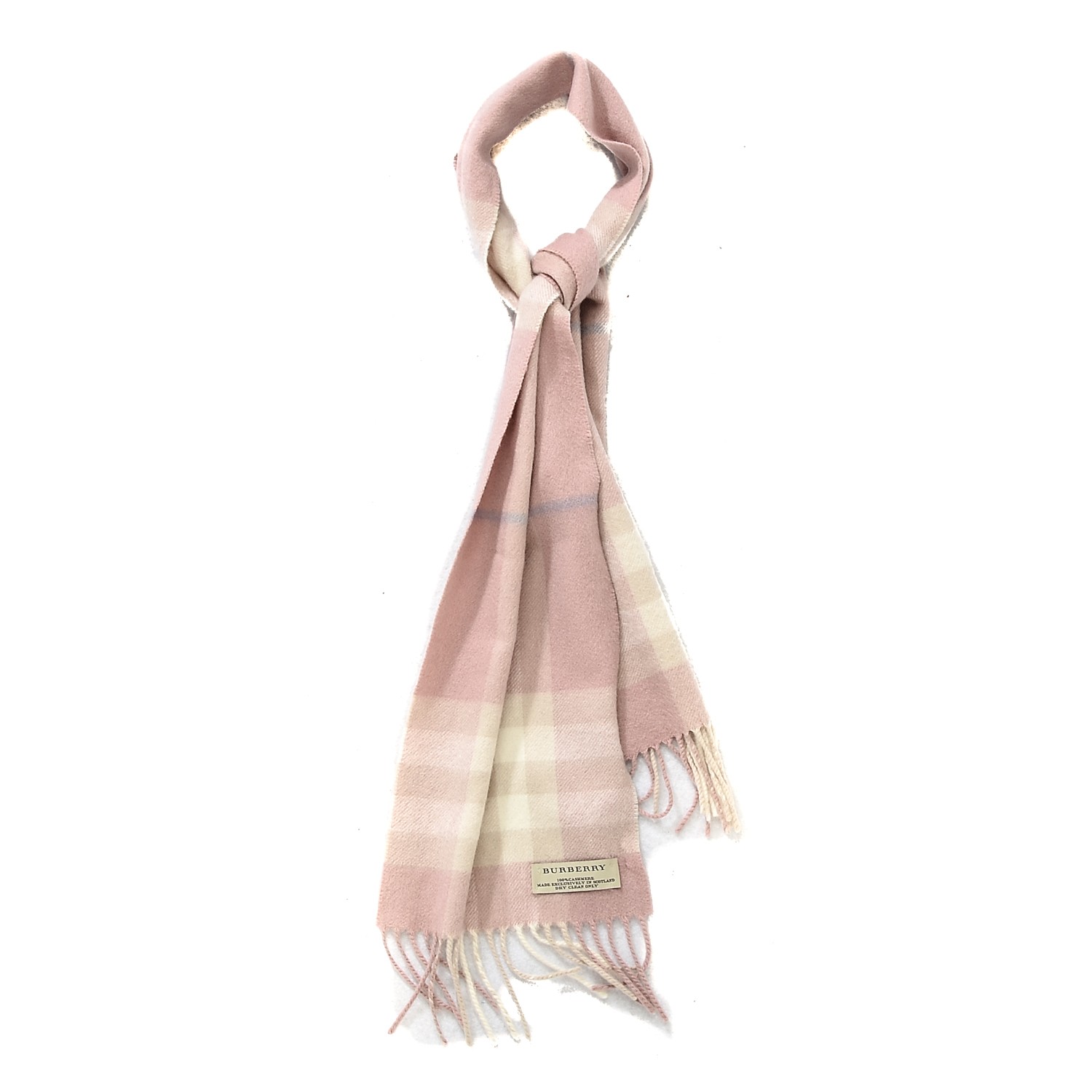 BURBERRY Cashmere Giant Check Scarf Pink 185098