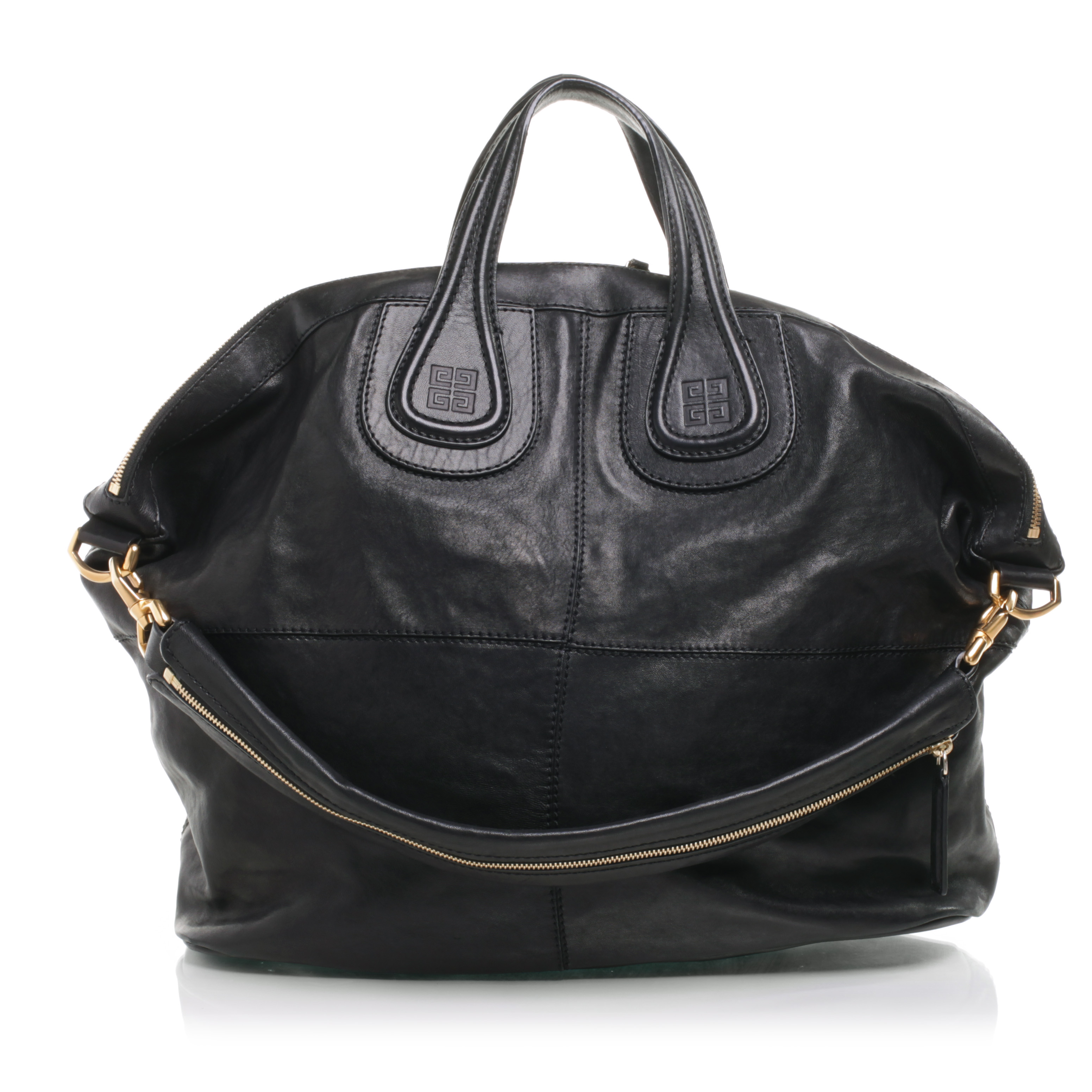 GIVENCHY Leather Nightingale Shopper Tote Black 38977