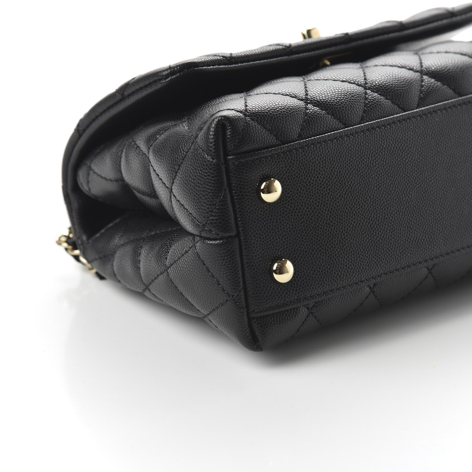 caviar quilted extra mini coco handle flap black
