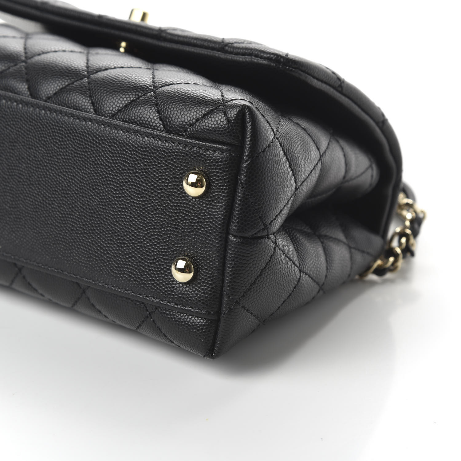 caviar quilted extra mini coco handle flap black